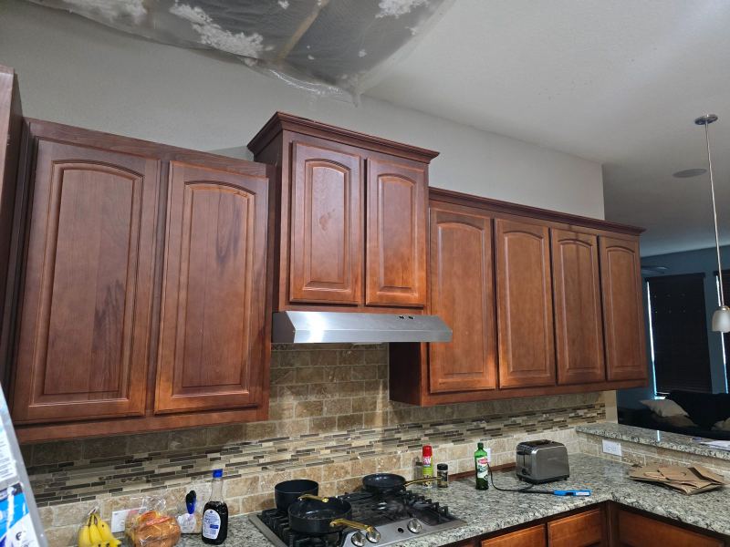Kitchen cabinets before refinishing