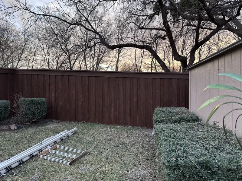 Fence and yard finish