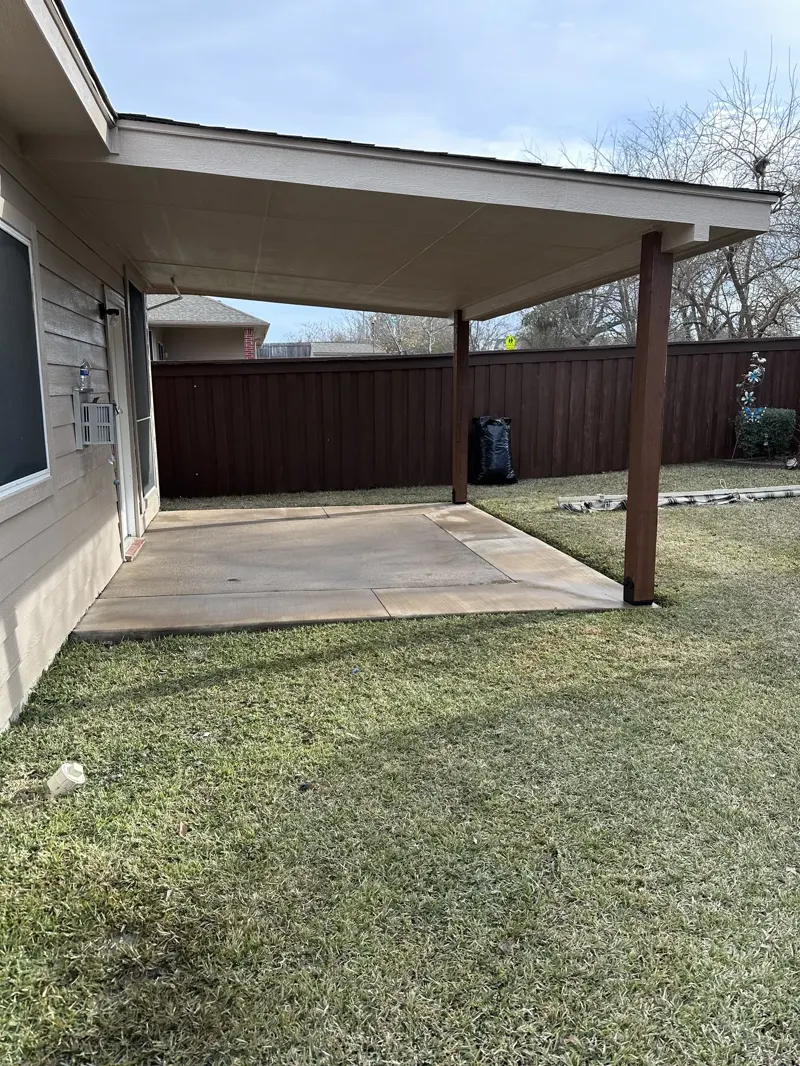 Covered patio finish