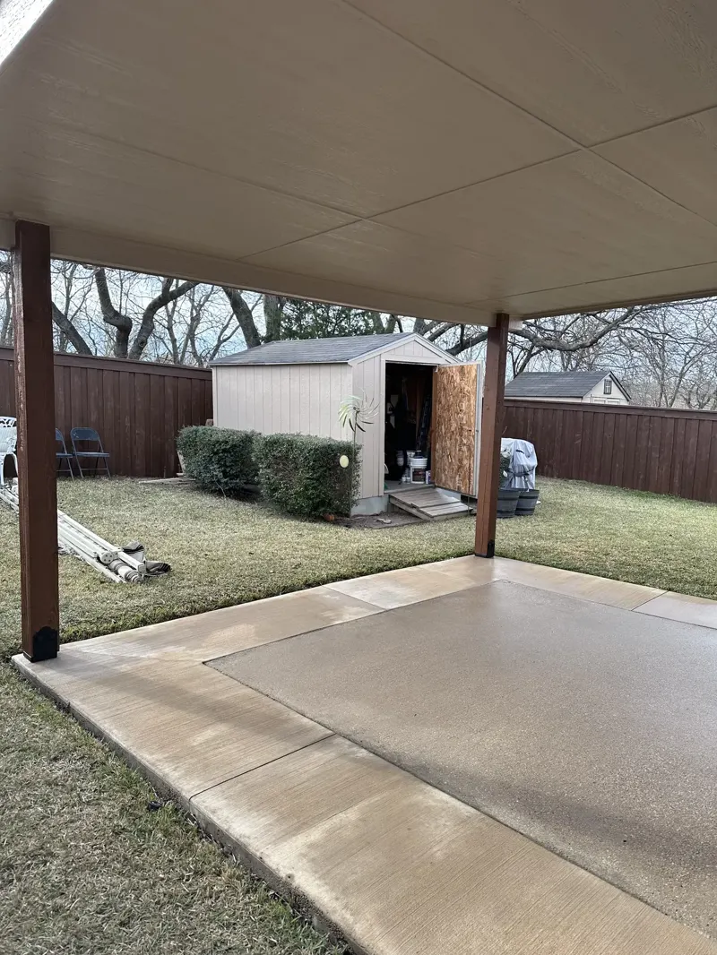 Backyard patio finish