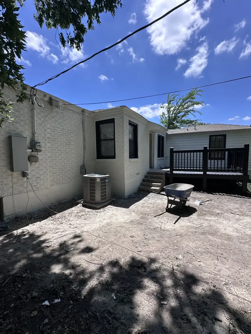 Exterior brick and deck