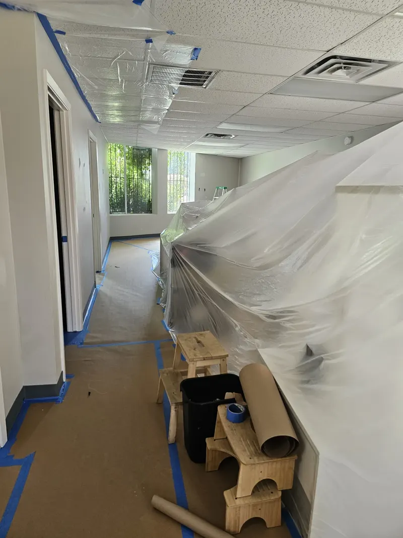 Office ceiling and floor protection