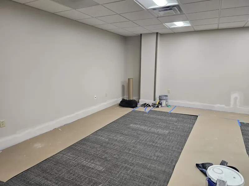 Office wall paint and baseboard prep