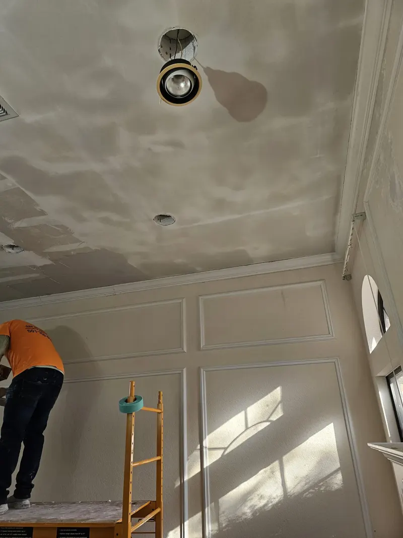 Ceiling drywall repair and sanding