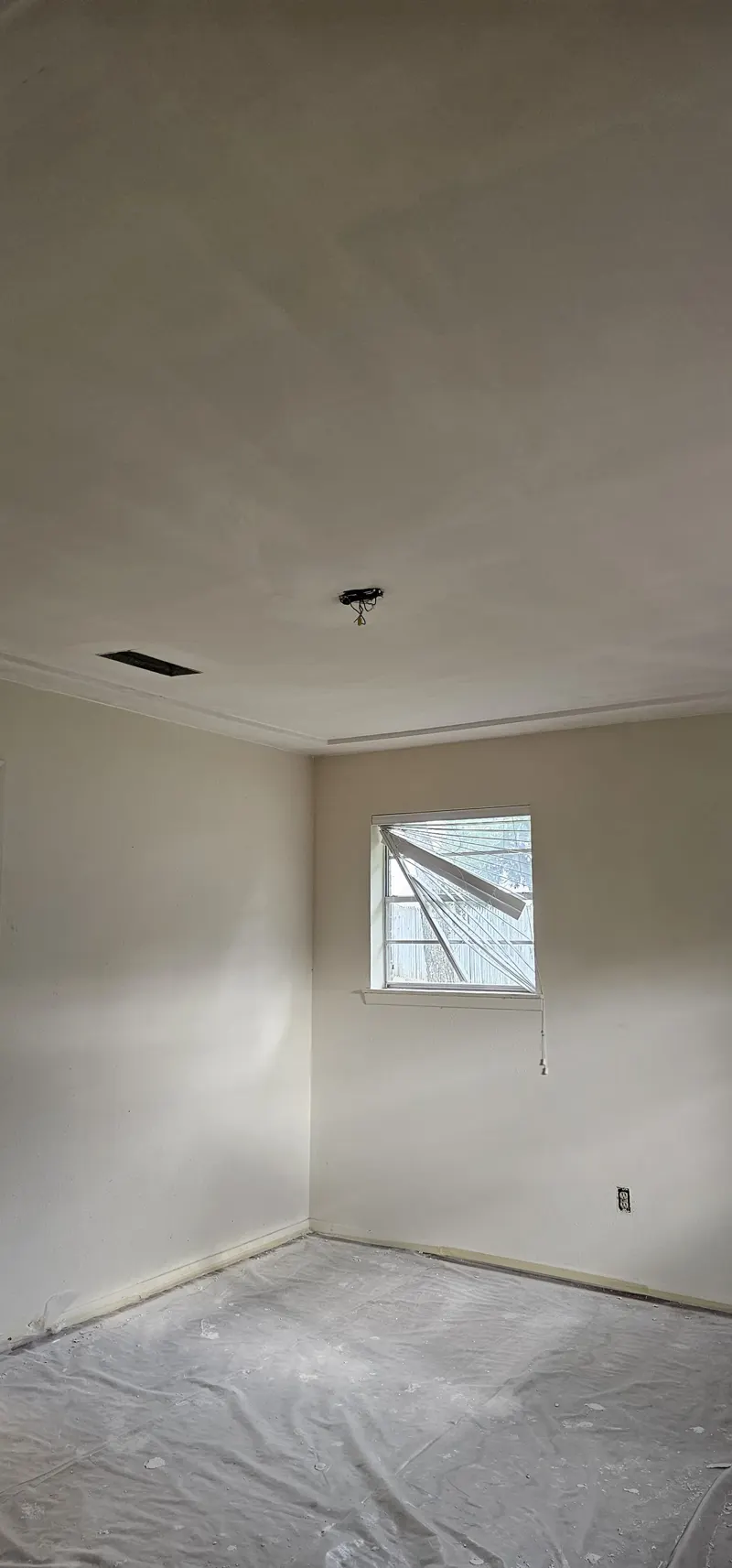 Residential ceiling surface repaired and sanded smooth