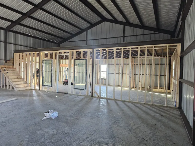 Wood framing for a commercial interior build-out