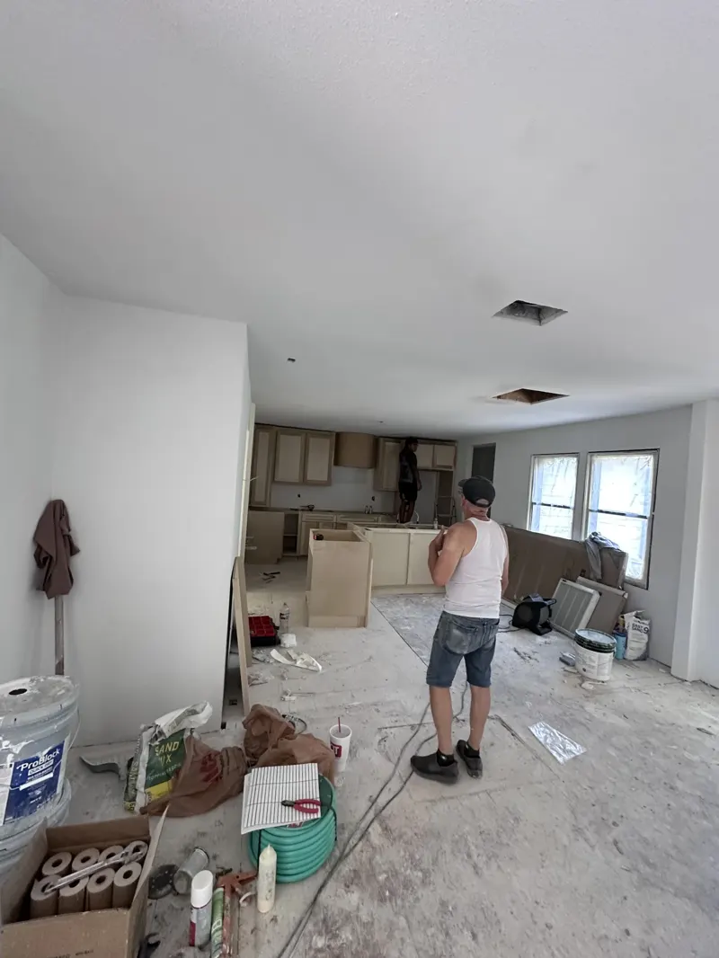 Drywall finishing kitchen remodel