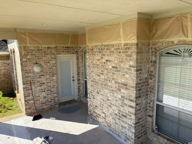 Exterior brick paint prep